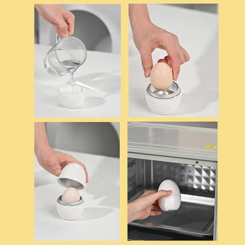 1/4 Egg Microwave Cooker with Lid, Quick Boiled Egg Maker