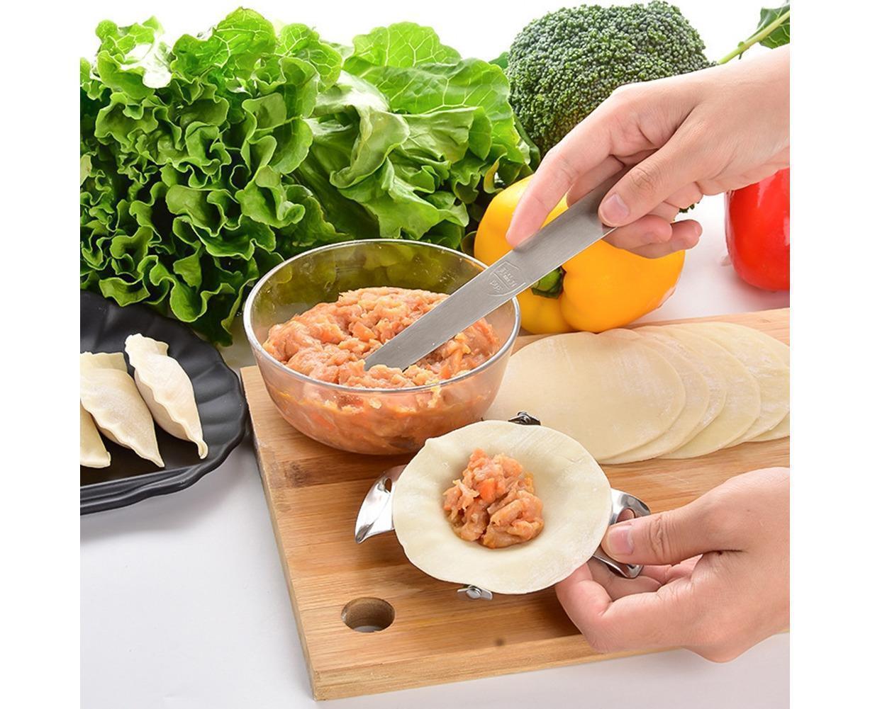 3Pcs Stainless Steel Dumpling Maker Slicer Stuffing Spoon Dough Presser Mould-L