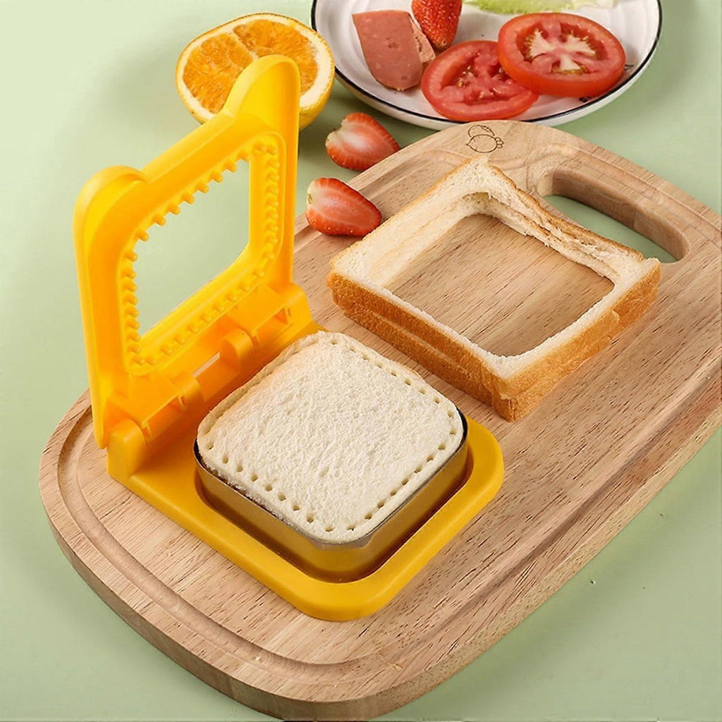 Sandwich Cutter and Sealer Yellow Crustless Bread Pancake Maker for Babies