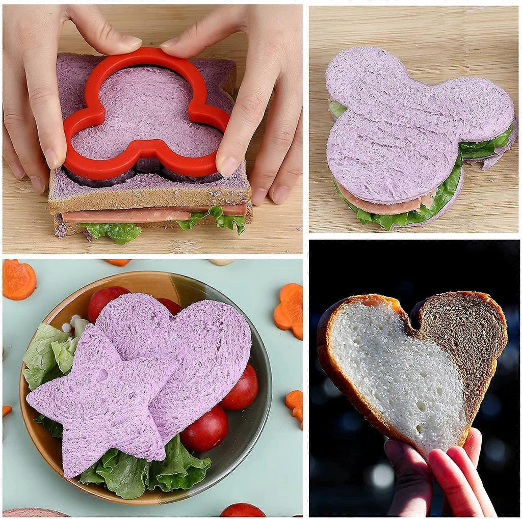 4pcs Sandwich Cutter and Sealer Set Bread Pancake Cookie Cutters