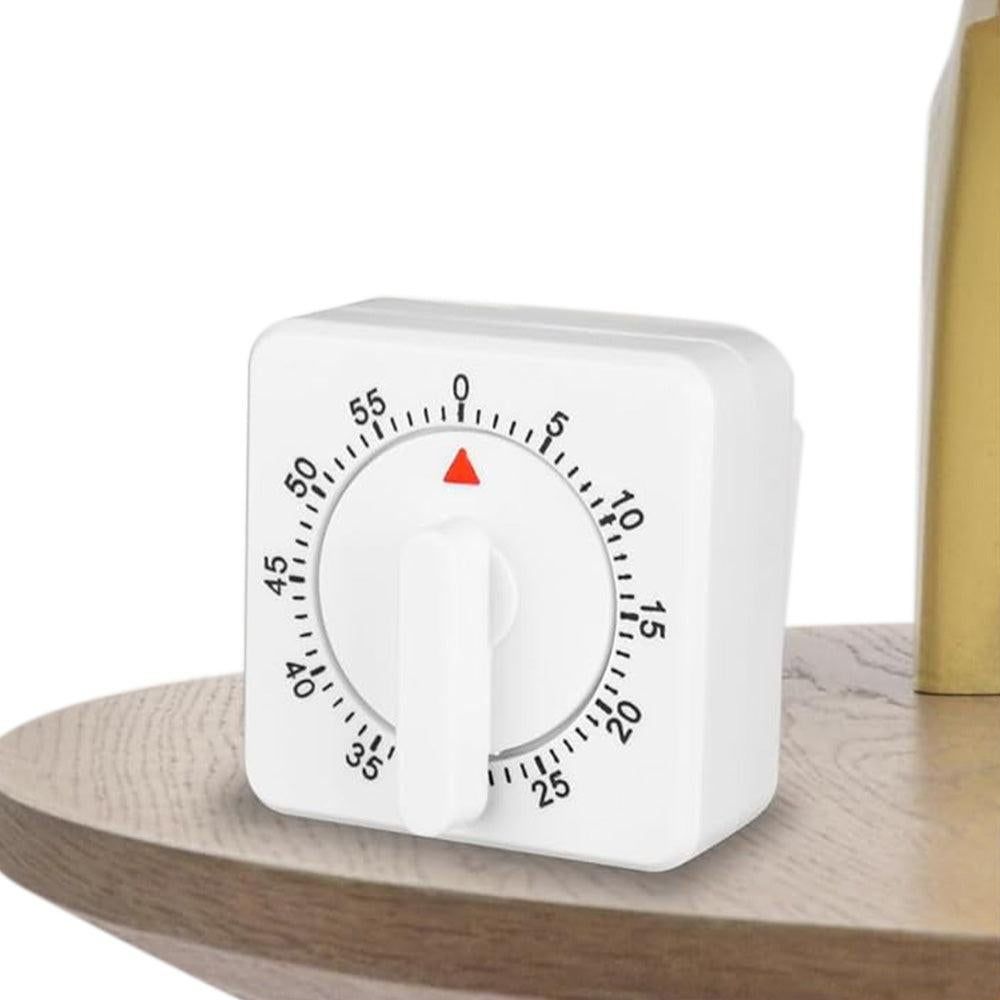 60-Minute Mechanical Kitchen Timer Visual Countdown Timer for Kitchen Cooking Study White