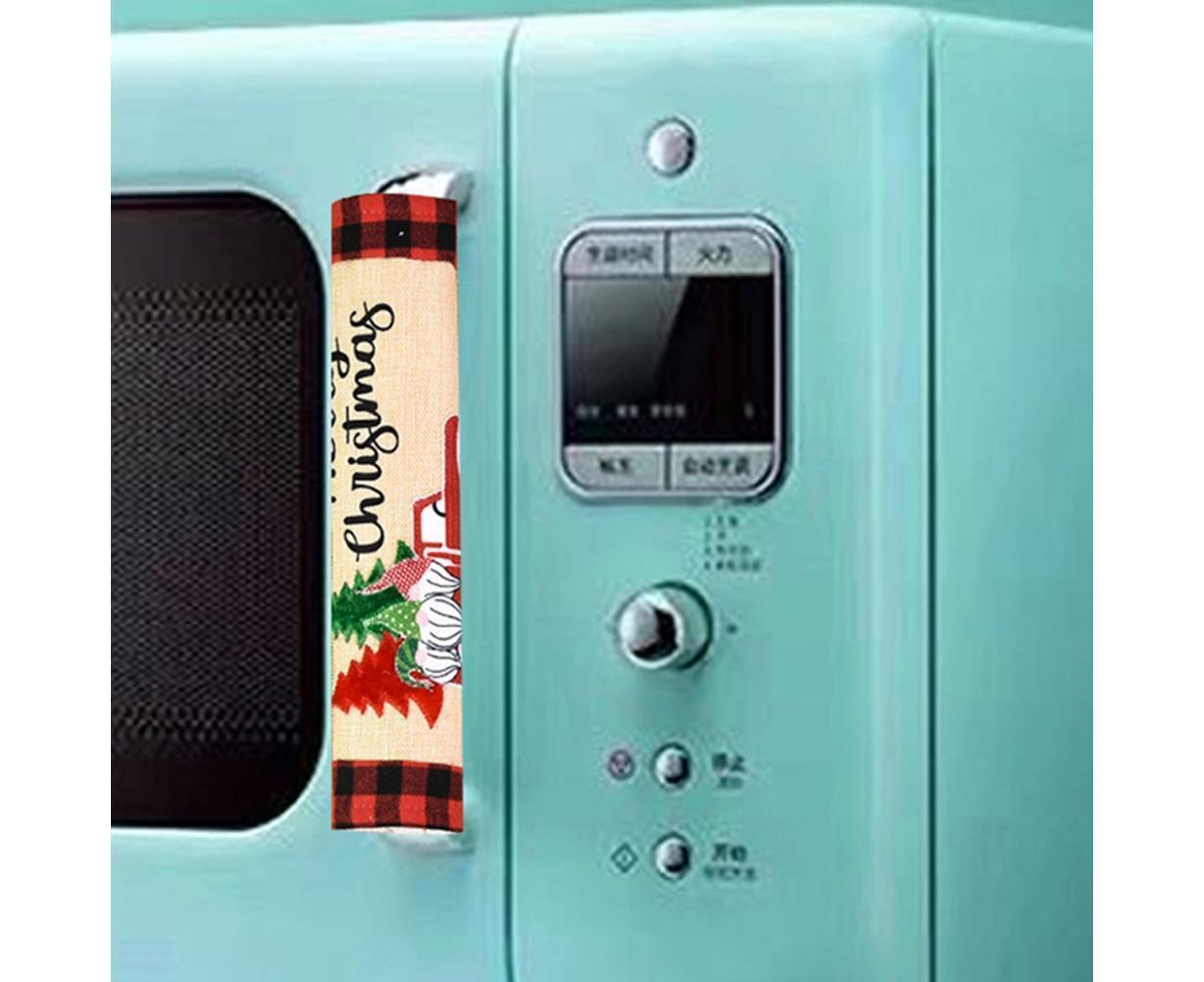 3Pcs Christmas Refrigerator Microwave Oven Door Handle Cover Sleeve Decoration