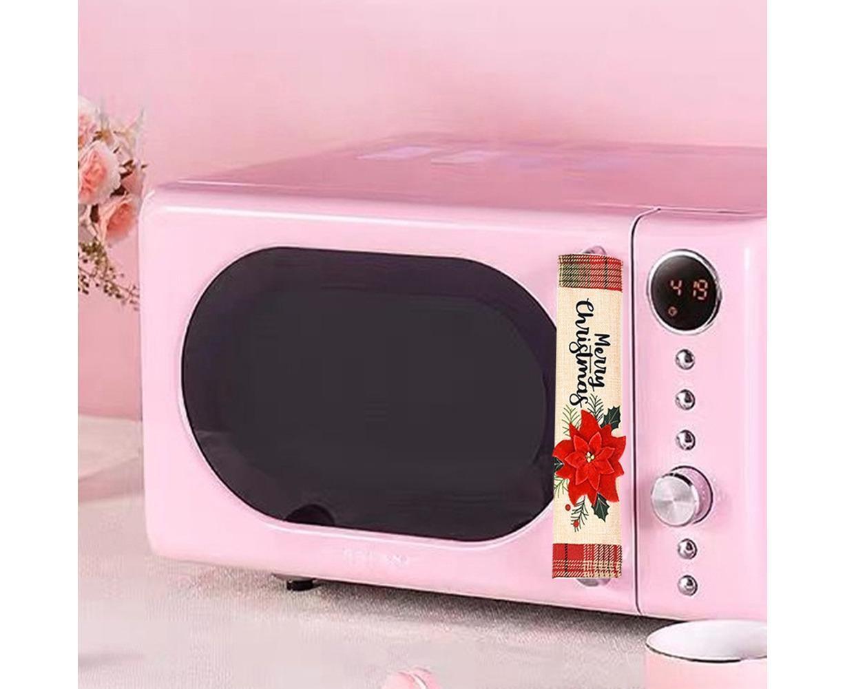 3Pcs Christmas Refrigerator Microwave Oven Door Handle Cover Sleeve Decoration