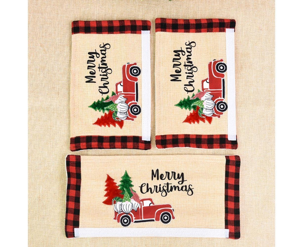 3Pcs Christmas Refrigerator Microwave Oven Door Handle Cover Sleeve Decoration