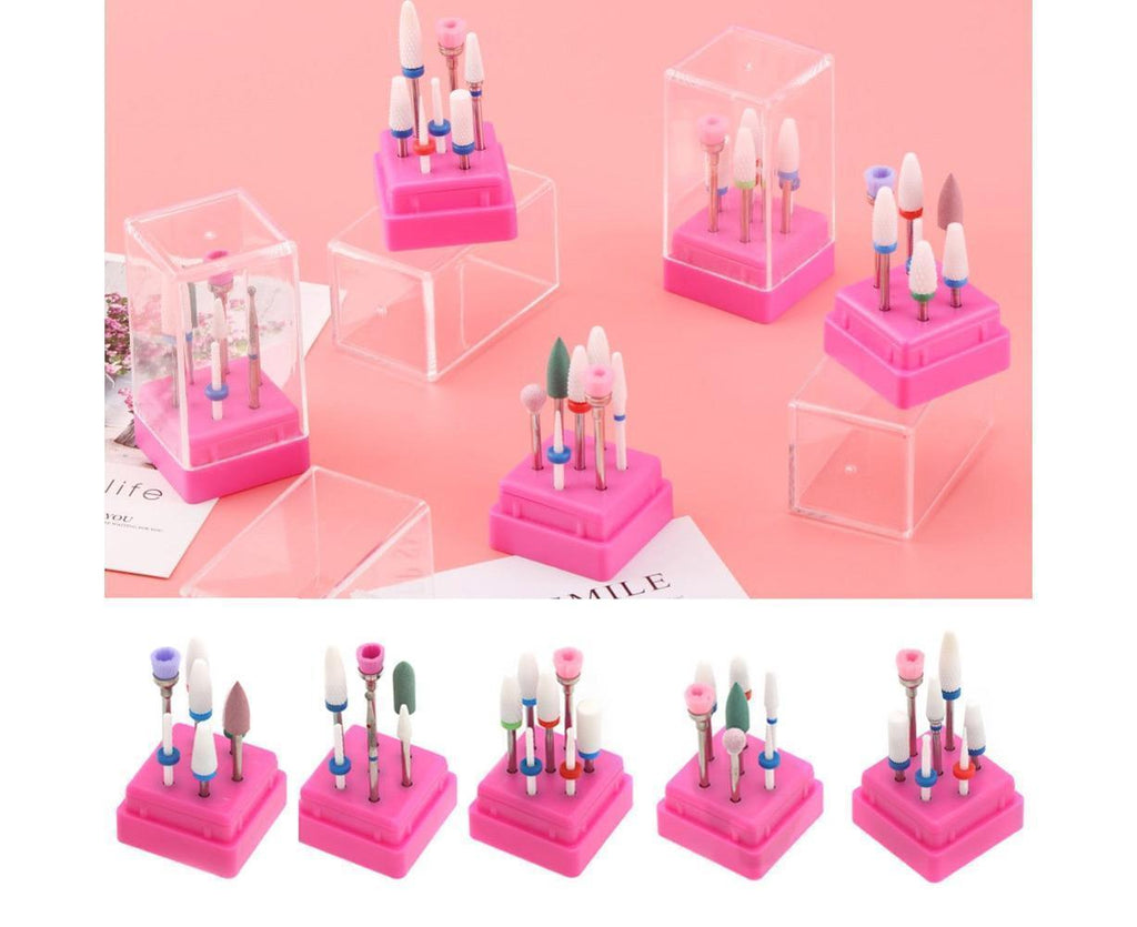 Ceramic Steel Alloy Grinding Dead Skin Removal Nail Art Drill Bit Brush Set-2#
