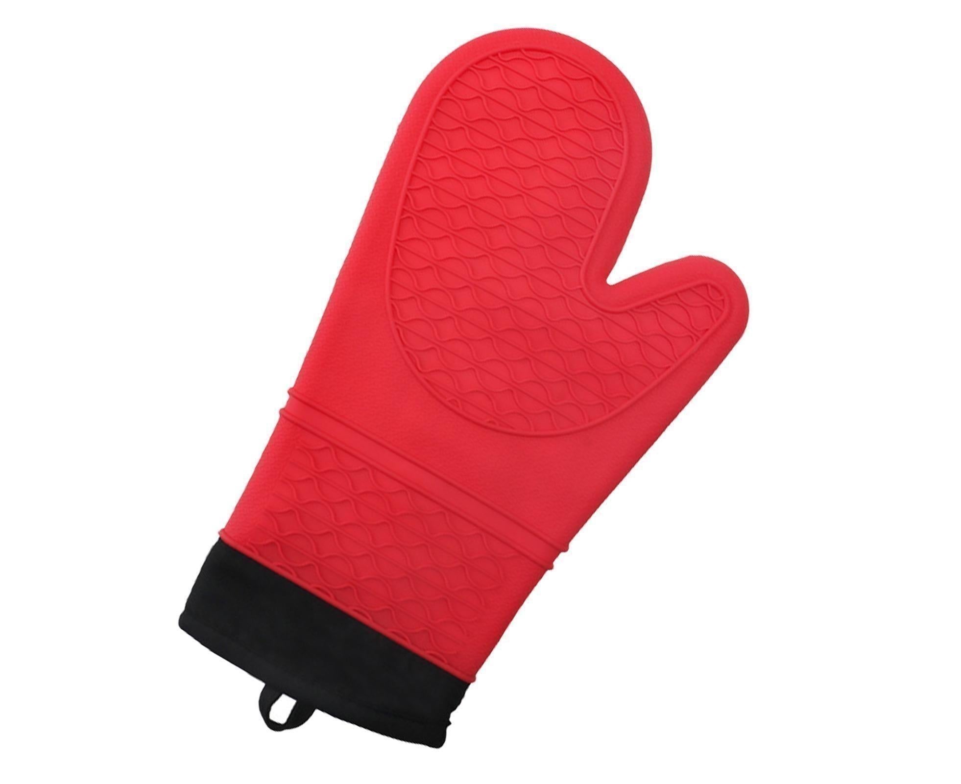 1Pc Oven Mitt Silicone Extra Length - Red