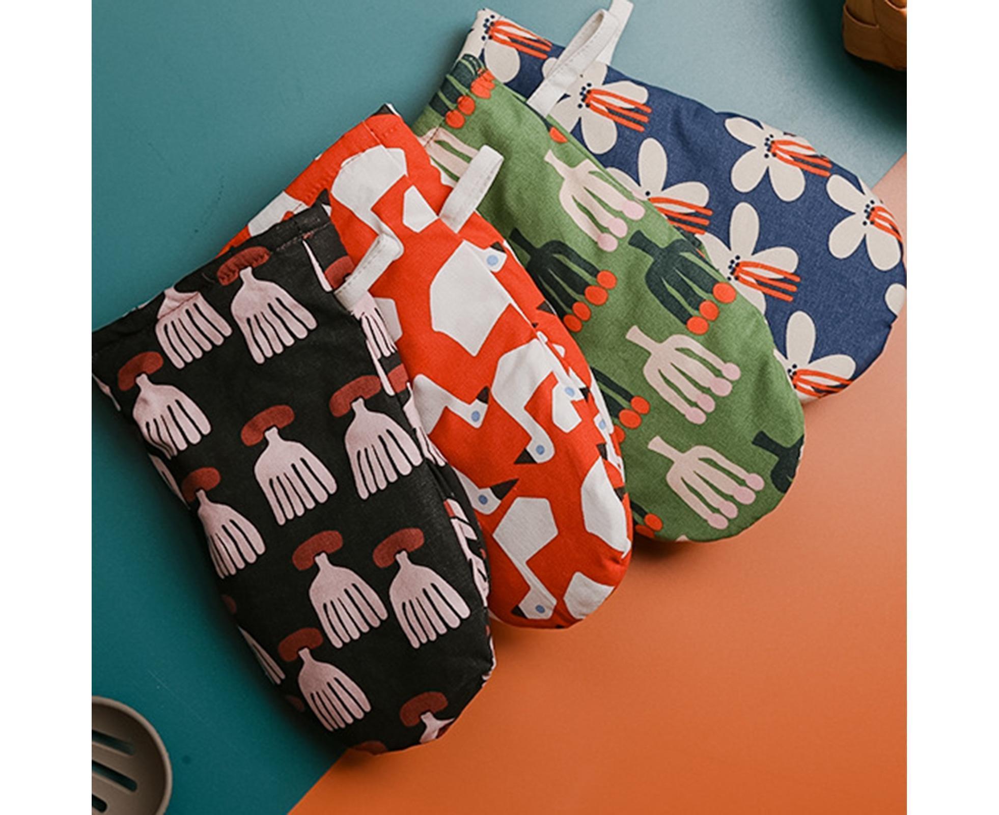 Microwave Oven Anti-scald Glove Kitchen Baking Heat Resistant Non-slip Mitten-Orange