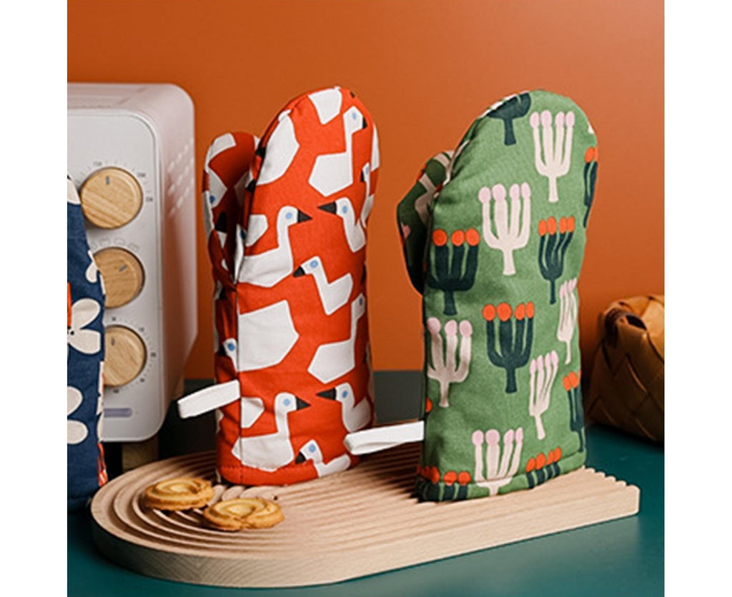 Microwave Oven Anti-scald Glove Kitchen Baking Heat Resistant Non-slip Mitten-Orange