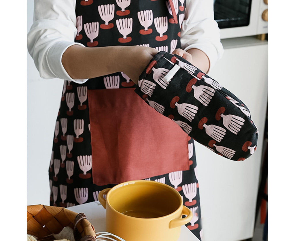 Microwave Oven Anti-scald Glove Kitchen Baking Heat Resistant Non-slip Mitten-Orange
