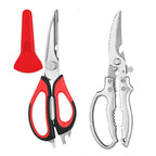 2-Pack Kitchen Scissors Set, Heavy-Duty Chicken Bone Shears & Detachable - Red
