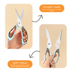 2-Pack Kitchen Scissors Set, Heavy-Duty Chicken Bone Shears & Detachable - Red