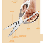 2-Pack Kitchen Scissors Set, Heavy-Duty Chicken Bone Shears & Detachable - Red