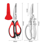2-Pack Kitchen Scissors Set, Heavy-Duty Chicken Bone Shears & Detachable - Red