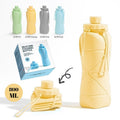 800ml Large-Capacity Food-Grade Silicone Collapsible Water Cup, Portable Outdoor High-Temperature Resistant Water Bottle, Travel & Camping Compressible Water Bottle, Travel Water Cup - Yellow