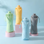 800ml Large-Capacity Food-Grade Silicone Folding Water Cup, Portable Outdoor High-Temperature Resistant Water Bottle, Travel and Camping Compressible Water Bottle, Travel Water Cup - Gray