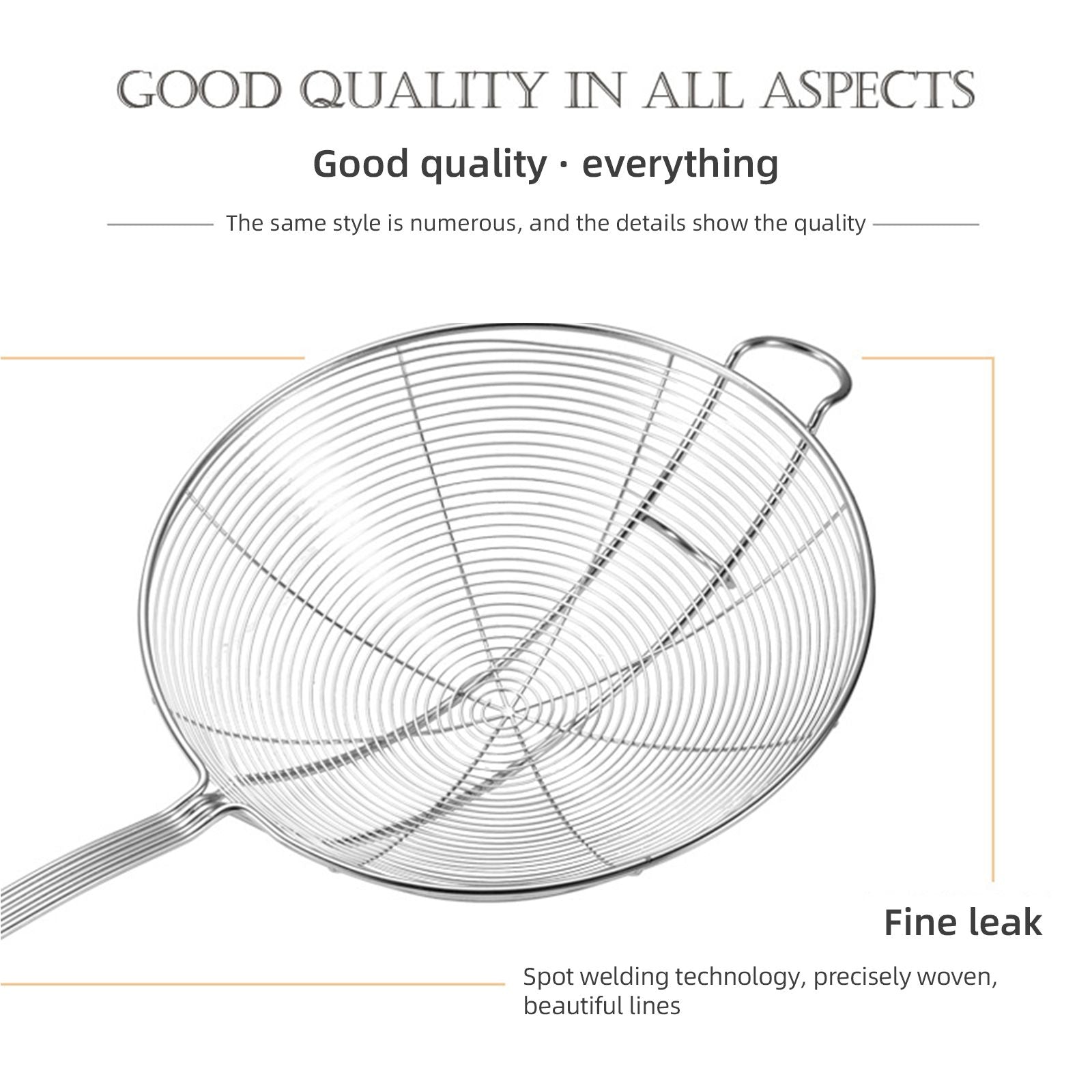 Strainer Spoon Long Stainless Steel Anti Scald Safe Slotted Ladle for Kitchen Cooking Frying Spaghetti