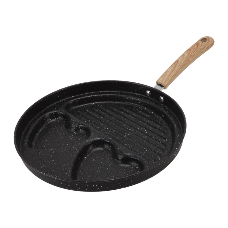 Egg Steak Divided Frying Pan 3 in 1 Multifunctional Prevent Stick Egg Beef Steak Cooker Pan for Home - Flavour Fushion Cooking Shop