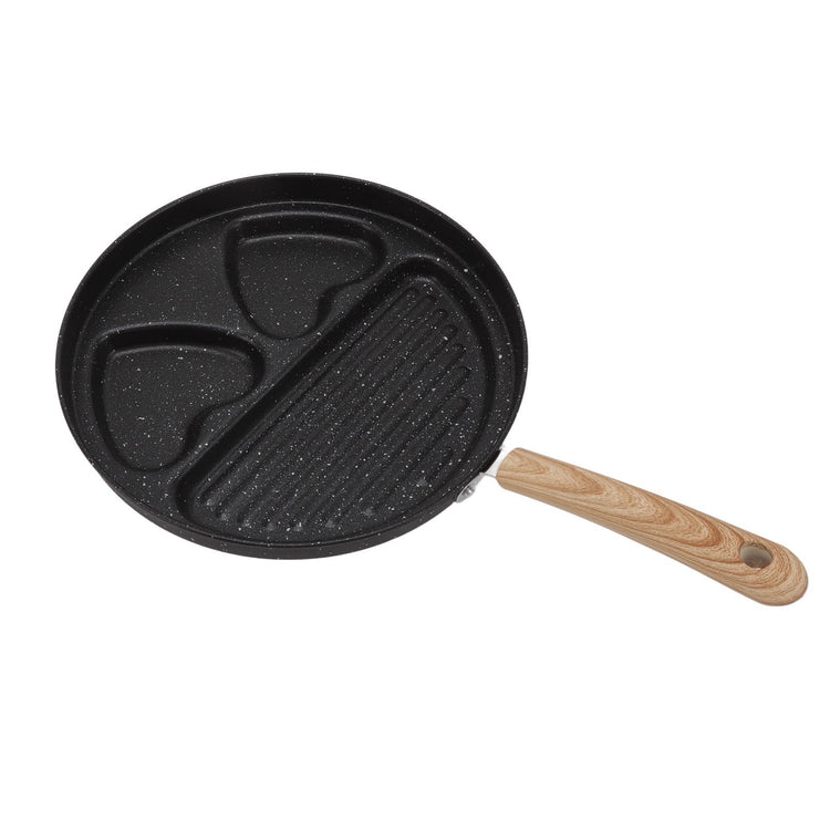 Egg Steak Divided Frying Pan 3 in 1 Multifunctional Prevent Stick Egg Beef Steak Cooker Pan for Home - Flavour Fushion Cooking Shop