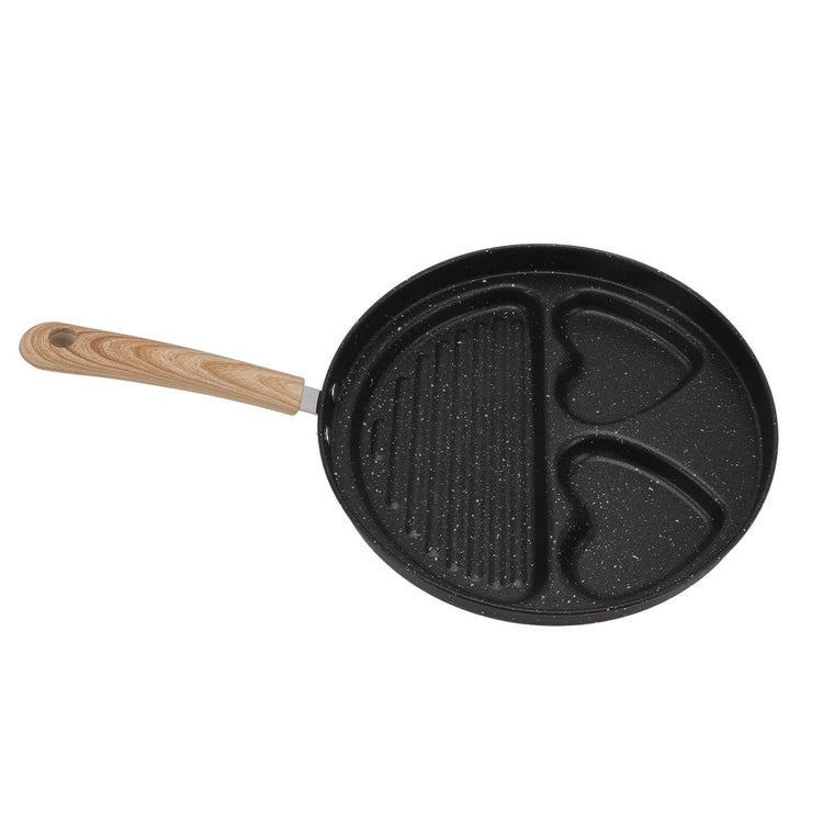Egg Steak Divided Frying Pan 3 in 1 Multifunctional Prevent Stick Egg Beef Steak Cooker Pan for Home - Flavour Fushion Cooking Shop