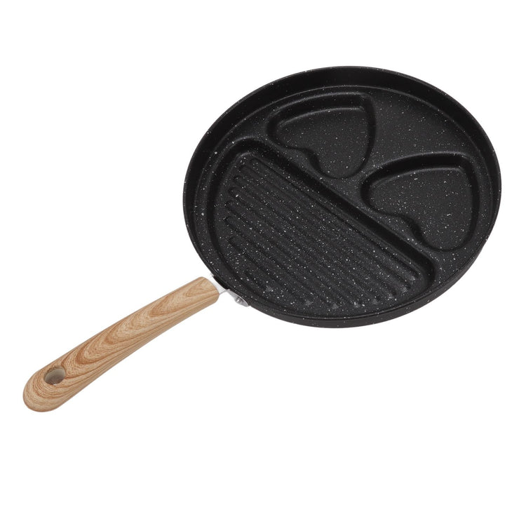 Egg Steak Divided Frying Pan 3 in 1 Multifunctional Prevent Stick Egg Beef Steak Cooker Pan for Home - Flavour Fushion Cooking Shop