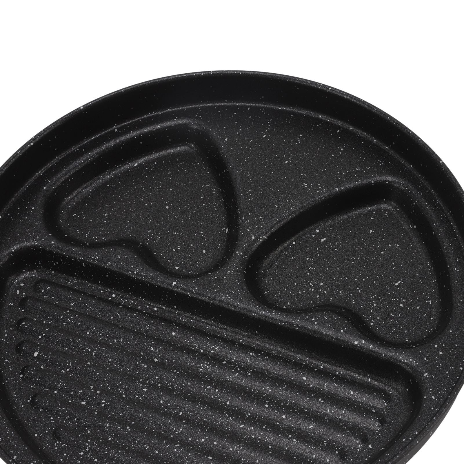 Egg Steak Divided Frying Pan 3 in 1 Multifunctional Prevent Stick Egg Beef Steak Cooker Pan for Home