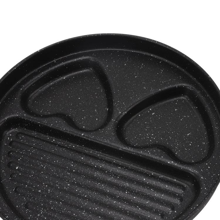 Egg Steak Divided Frying Pan 3 in 1 Multifunctional Prevent Stick Egg Beef Steak Cooker Pan for Home - Flavour Fushion Cooking Shop