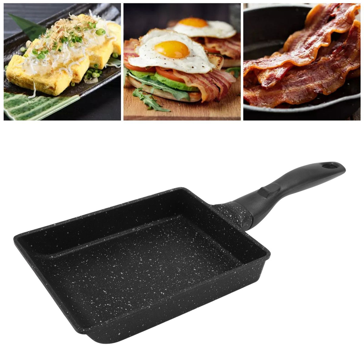 Rectangular Frying Pan Thickened Aluminum Alloy Nonstick Coating Cooking Pan for Steak Egg Roll - Flavour Fushion Cooking Shop