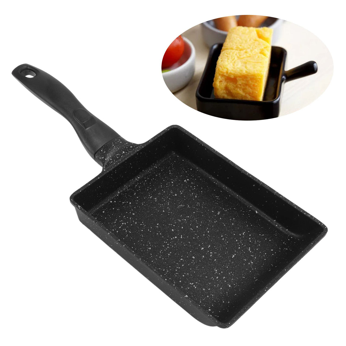 Rectangular Frying Pan Thickened Aluminum Alloy Nonstick Coating Cooking Pan for Steak Egg Roll - Flavour Fushion Cooking Shop