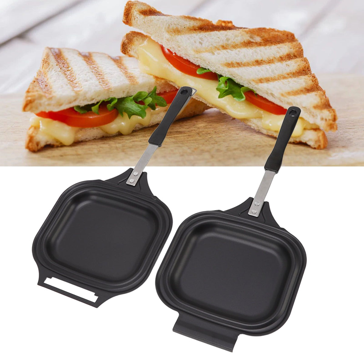 Frying Pan Even Heating Easy Cleaning Double Sided Iron Pancake Pan for Restaurants Home - Flavour Fushion Cooking Shop