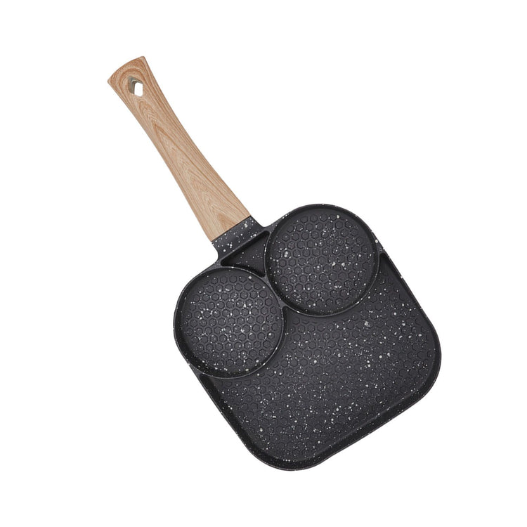 3 in 1 Breakfast Pan Prevents Stick Heat Resistant Divided Grill Frying Pan for Gas Stove Induction Cooker - Flavour Fushion Cooking Shop