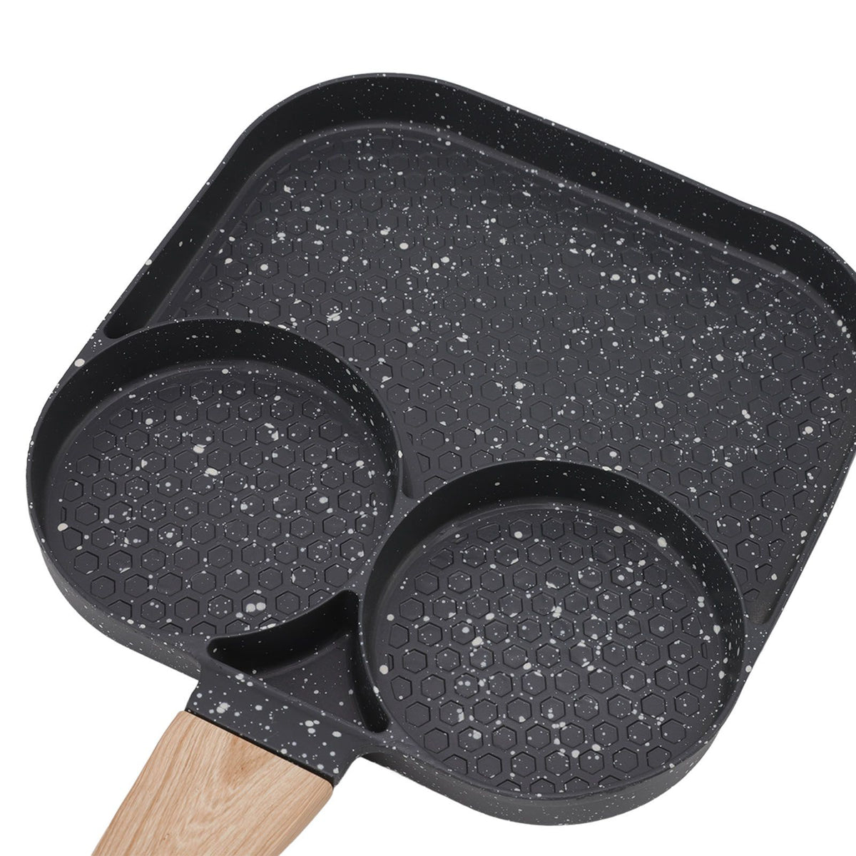 3 in 1 Breakfast Pan Prevents Stick Heat Resistant Divided Grill Frying Pan for Gas Stove Induction Cooker - Flavour Fushion Cooking Shop