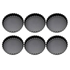 6 Pcs Mini Cake Mould with Removable Bottom 3 Inch Egg Tart Mould Muffin Pans