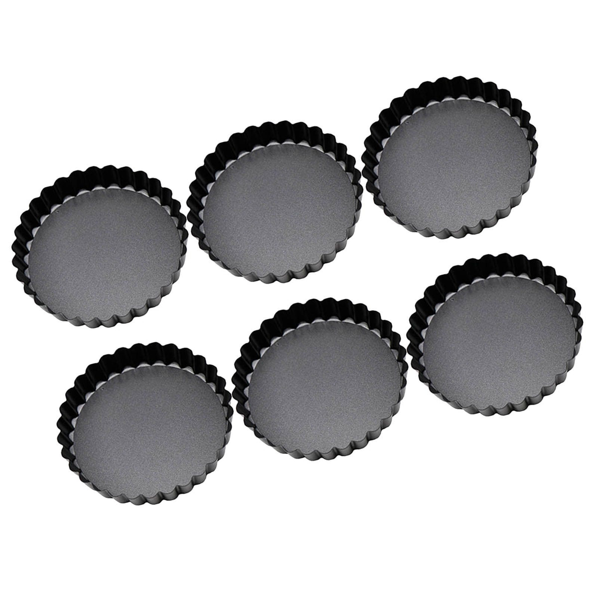 6 Pcs Mini Cake Mould with Removable Bottom 3 Inch Egg Tart Mould Muffin Pans - Flavour Fushion Cooking Shop