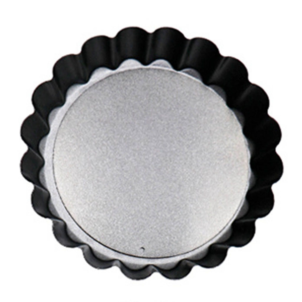 6 Pcs Mini Cake Mould with Removable Bottom 3 Inch Egg Tart Mould Muffin Pans Black Round for Dessert Baking Cooking
