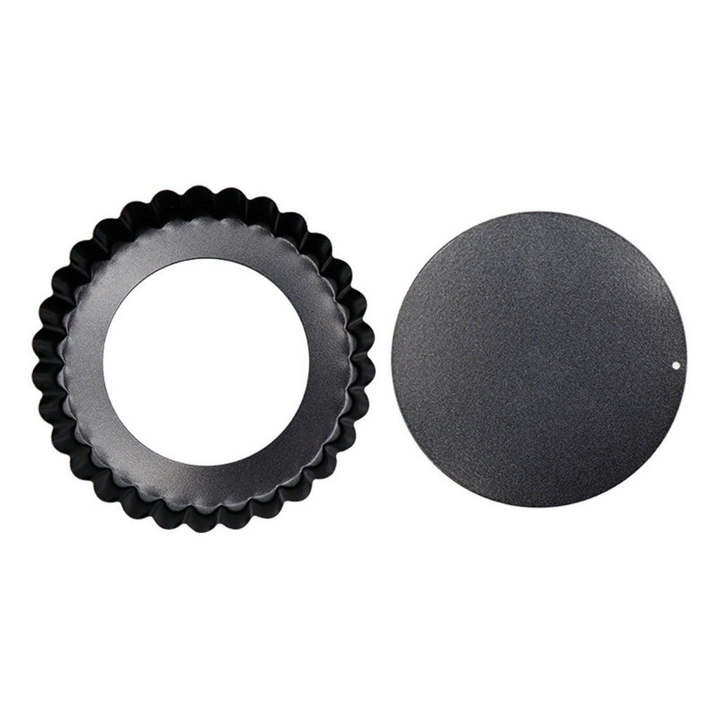 6 Pcs Mini Cake Mould with Removable Bottom 3 Inch Egg Tart Mould Muffin Pans Black Round for Dessert Baking Cooking
