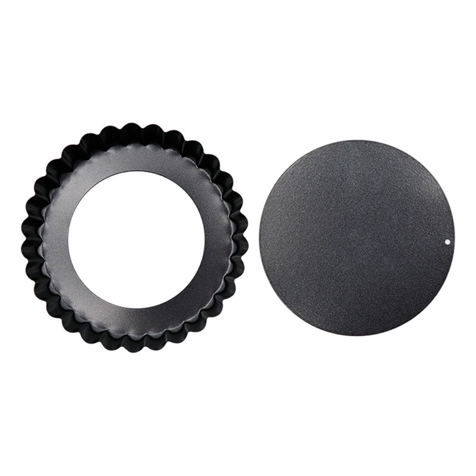 6 Pcs Mini Cake Mould with Removable Bottom 3 Inch Egg Tart Mould Muffin Pans Black Round for Dessert Baking Cooking