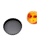 6 Pcs Mini Cake Mould with Removable Bottom 3 Inch Egg Tart Mould Muffin Pans