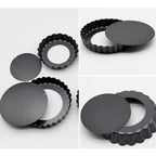 6 Pcs Mini Cake Mould with Removable Bottom 3 Inch Egg Tart Mould Muffin Pans
