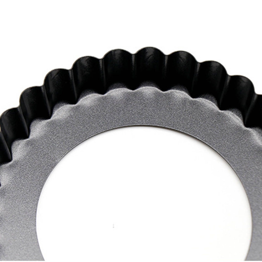 6 Pcs Mini Cake Mould with Removable Bottom 3 Inch Egg Tart Mould Muffin Pans Black Round for Dessert Baking Cooking