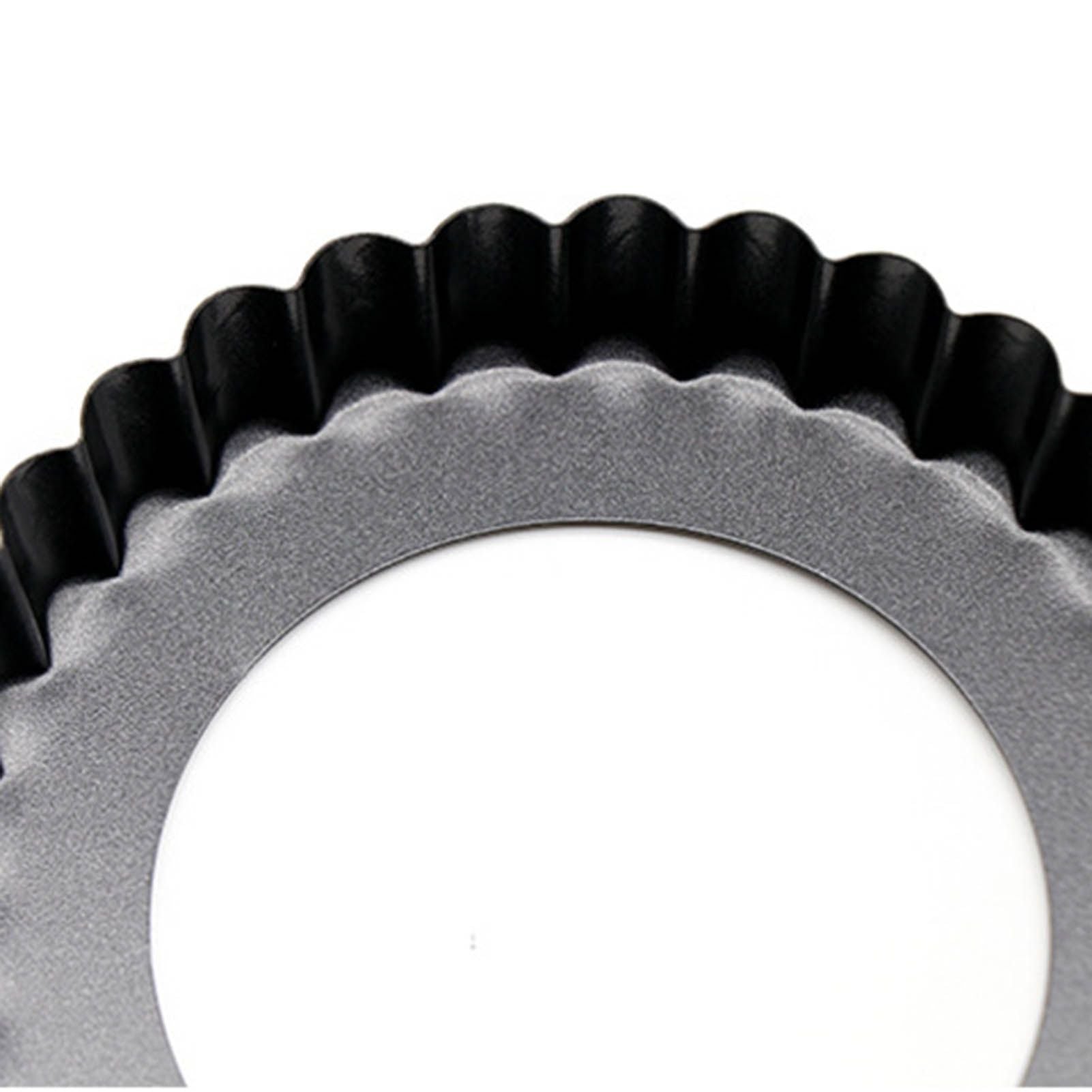 6 Pcs Mini Cake Mould with Removable Bottom 3 Inch Egg Tart Mould Muffin Pans Black Round for Dessert Baking Cooking