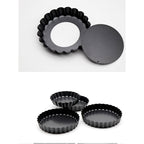 6 Pcs Mini Cake Mould with Removable Bottom 3 Inch Egg Tart Mould Muffin Pans