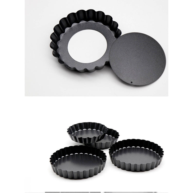 6 Pcs Mini Cake Mould with Removable Bottom 3 Inch Egg Tart Mould Muffin Pans - Flavour Fushion Cooking Shop