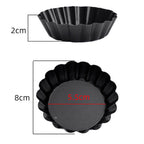 6 Pcs Mini Cake Mould with Removable Bottom 3 Inch Egg Tart Mould Muffin Pans