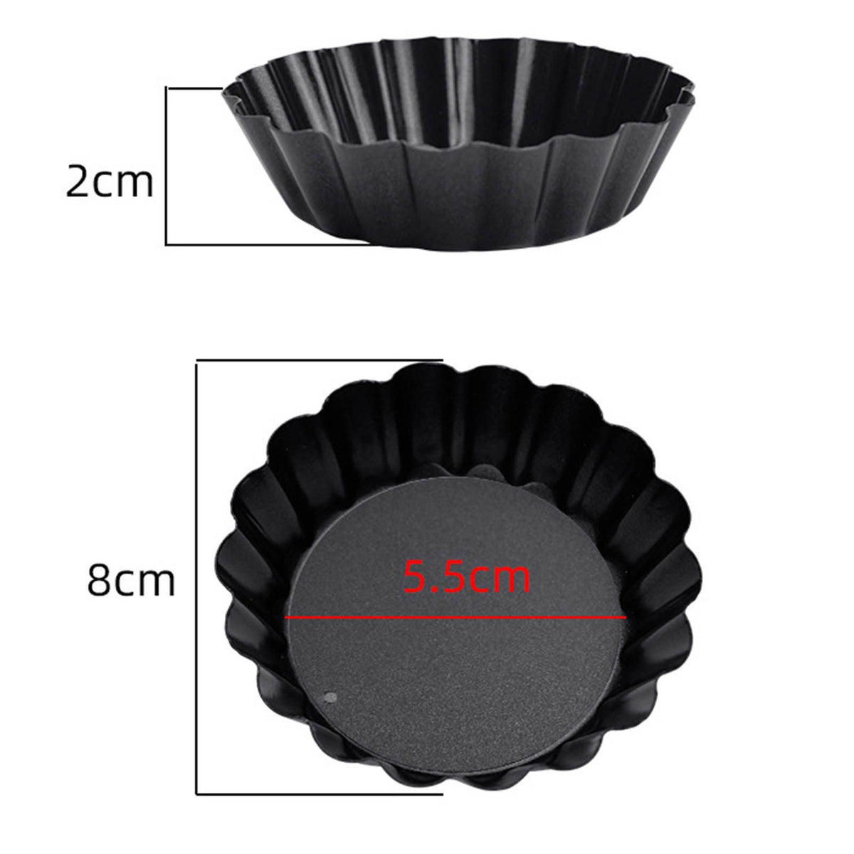 6 Pcs Mini Cake Mould with Removable Bottom 3 Inch Egg Tart Mould Muffin Pans - Flavour Fushion Cooking Shop