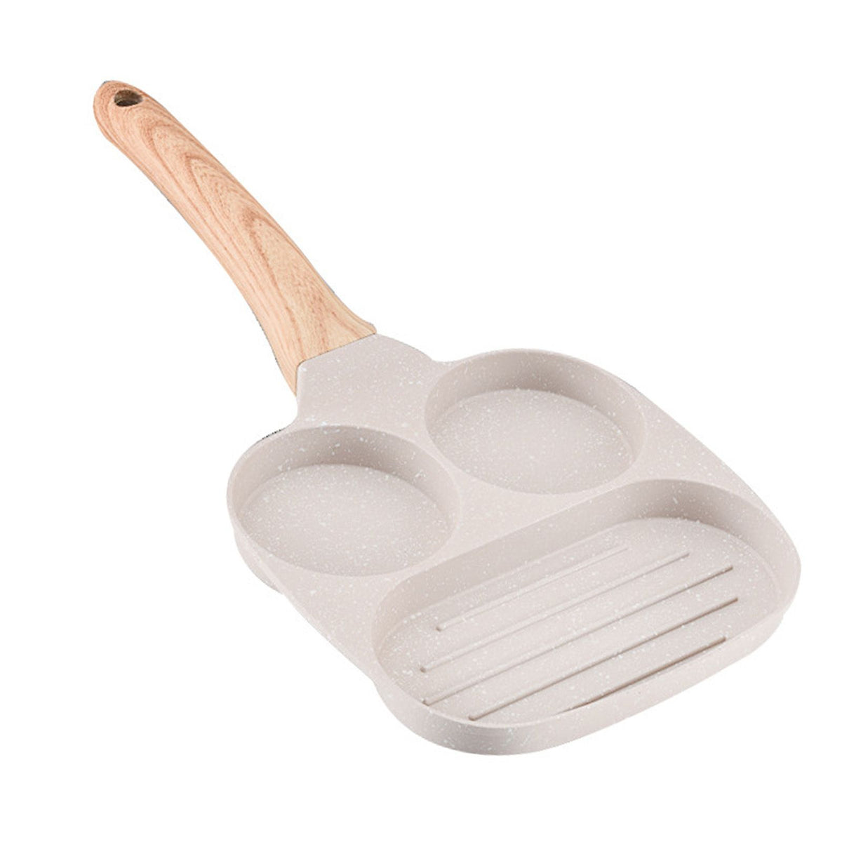 3 in 1 Breakfast Pan Nonstick Aluminum Alloy Labor Saving Pancake Frying Pan for Egg Bacon Universal Type - Flavour Fushion Cooking Shop