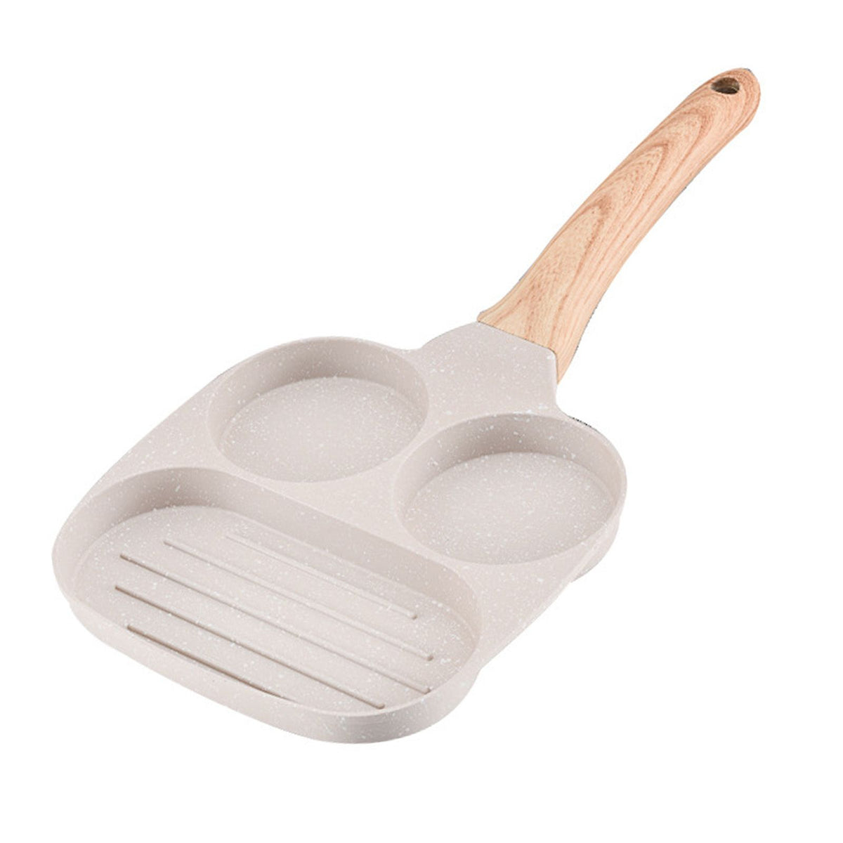 3 in 1 Breakfast Pan Nonstick Aluminum Alloy Labor Saving Pancake Frying Pan for Egg Bacon Universal Type - Flavour Fushion Cooking Shop