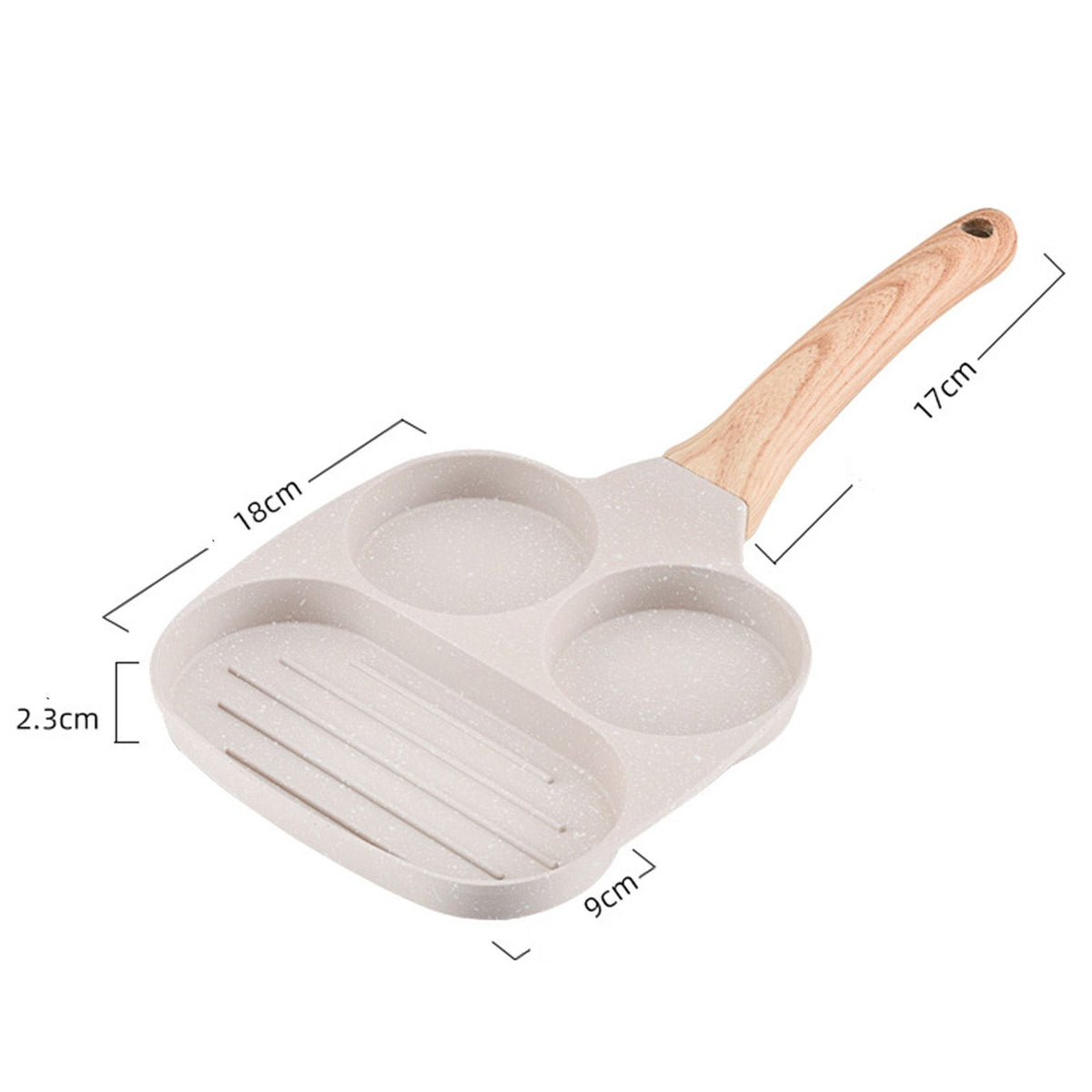 3 in 1 Breakfast Pan Nonstick Aluminum Alloy Labor Saving Pancake Frying Pan for Egg Bacon Universal Type - Flavour Fushion Cooking Shop