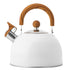 Whistle Kettle Stovetop Stainless Steel Foldable Handle Kitchen Supplies 2.5L White - Flavour Fushion Cooking Shop