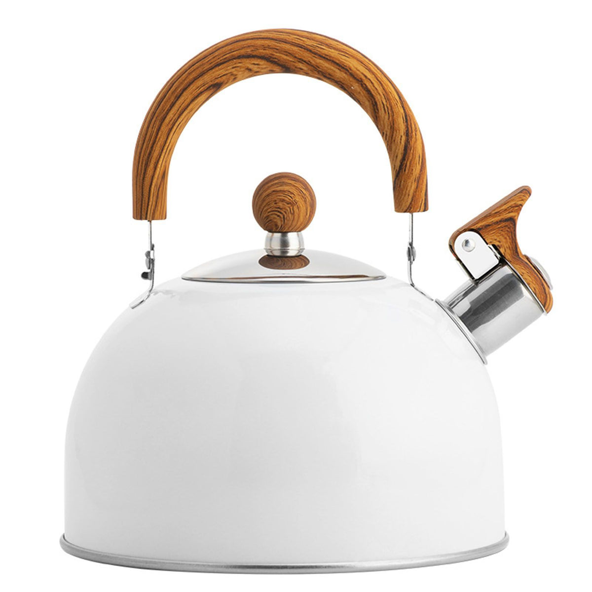 Whistle Kettle Stovetop Stainless Steel Foldable Handle Kitchen Supplies 2.5L White - Flavour Fushion Cooking Shop