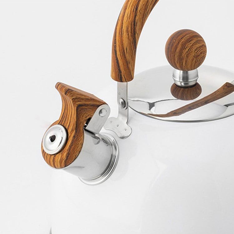 Whistle Kettle Stovetop Stainless Steel Foldable Handle Kitchen Supplies 2.5L White - Flavour Fushion Cooking Shop